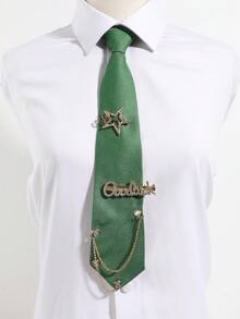 1pc Fashion Simple Y2K Punk Style Star/Goodluck/Love Decorative Detachable Self-Tie Bowknot, Suitable For Parties, Banquets, And Daily Wear - A - View 3