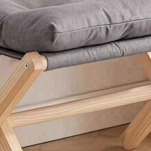 1pc Wooden Footstool, Multipurpose Foot Rest Stool For Living Room, Modern Ergonomic Design Shoe Bench