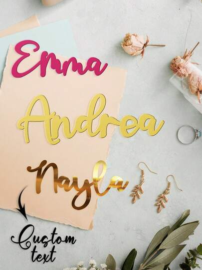 1 pieza Letra decorativa de acrílico personalizada, elegante acabado espejado, decoración de letra de doble color dorado y plateado, material de acrílico de alta calidad, plano 2D, adecuado para fiestas, cumpleaños, sala de estar, dormitorio, guardería y decoración de fiesta de inauguración de la casa