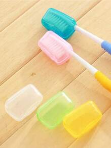 5pcs/10pcs Portable Toothbrush Case. School Supplies Student Toothbrush Head Cover. Travel Toothbrush Cap. Travel Toothbrush Protector. Bathroom Travel Essentials Holiday Travel Accessories