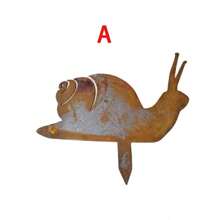 1pc Natural Rusted Countryside Metal Snail Garden Decor, Vintage Style, Outdoor Lawn Decoration, Sturdy Metal Structure, Perfect For Yard Decoration.