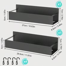 2 PACK Side Refrigerator Storage Rack Iron Magnetic Kitchen Shelf Wall Mounted Spice Rack - 2 - View 2