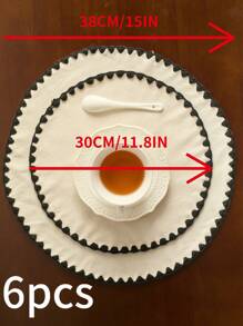 1/4/6/12 buc. Covorașe rotunde brodate albe, stil minimalist japonez, lavabile și reutilizabile, potrivite pentru sărbători, reuniuni, petreceri de ziua de naștere, nunți, decorarea mesei de cină, decorarea casei