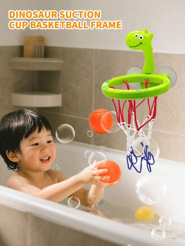 Bathtub Basketball Hoop For Toddlers & Kids - Bathtime Shooting Game With 3 Soft Balls & Strong Suction Cups - Fun Shower Toy Gift ,For Back-To-School Season, Halloween, Christmas