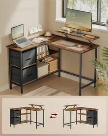 VASAGLE Home Office Desks - Coffee Brown - View 1