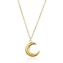 Colar com pingente de lua grande em aço inoxidável dourado, 1 peça, adequado para viagens, encontros, festas, joias de verão, joias ocidentais, joias de praia, baile, praia, verão, joias, acessórios