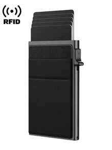 Cartera antirrobo de aleación de aluminio para tarjetas, regalo de cumpleaños, día de San Valentín o día del padre, para viajes, regreso a clases, tarjetero, tarjetero de visita, tarjetero de crédito para hombres, minicartera, tarjetero, tarjetero RFID