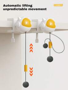 趣味互动伸缩电动猫玩具 - 自动伸缩逗猫球，自玩猫玩具，追猫玩具，宠物电动玩具，猫玩具，宠物用具，ABS材质，伸缩毛绒球，新款猫玩具 - 黃色 - 查看 5