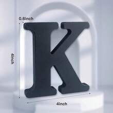 Local Delivery-- 4 Inch Black Wood Letters Unfinished Wood Letters For Halloween Decorative Standing Letters Slices Sign Board Decoration For Craft Home Party Projects (A) - K - 查看 2