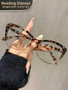 LiMiaoMiao 1 Stück Damen Katzenaugen Vintage Lesebrille, transparente klare vergrößernde Computer Lesebrille - Weiss - Übersicht 6