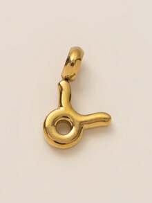 1pc不锈钢复古时尚博主小巧精致十二生肖项链吊坠，适合DIY创意项链、手链、耳环、包链、钥匙扣，镀18K金，防水防汗，适合日常使用，是送给老婆、妈妈、闺蜜的创意吊坠 - 金色 - 查看 11