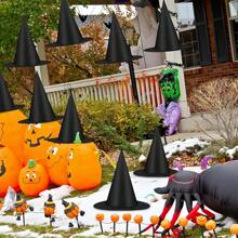 1PC Halloween Decoration Black Witch Hat, Loose Hanging Witch Hat, Suitable For Decorating Holiday Party Supplies In Front Porch Courtyard Indoor And Outdoor Witch Hats