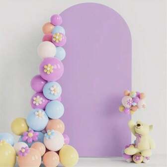 1 件白色/米色/海军蓝/红色/粉色/浅蓝色/紫色 - 弹性婚礼拱门罩 - 双面贴合设计，适用于圆顶拱门支架罩 - 非常适合婚礼派对、求婚、仪式、舞台、天花板、新娘送礼会、周年纪念、派对背景装饰、婚礼用品（不含拱门，仅织物背景）