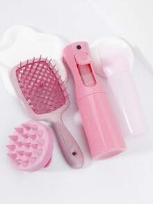 4pcs Hair Styling Tool Kit, Breathable Hollow Brush, Scalp Massage Brush, Hair Dye Bottle, Spray Bottle, Suitable For All Hair Types, Volumizing Evening Styling Tools, Back To School, Travel Holiday Essentials, Hair Accessories For Women, Slick Back Brush, Barber Accessories, Hair Dryer, Hair, Barber, Hair Tools, Hair Products,Travel Essentials,Travel Essential,Hairstyle,Hairdressing,Hair,Travel,Hair Products,Hair Tools,Hair Stuff,Barber,Barber Accessories,Barbershop,Hairdressing Equipment