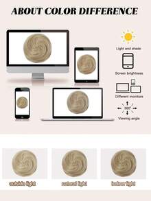凌乱发髻发片，2 件迷你爪夹凌乱猫耳假发耐高温耐热合成发髻接发假发配件高髻发片，适合女性女孩 - 彩色 - 查看 8