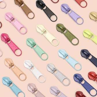50 个尼龙拉链头，5 号，20 种颜色，非锁定，适用于包袋、衣服、配饰和 DIY 钱包制作