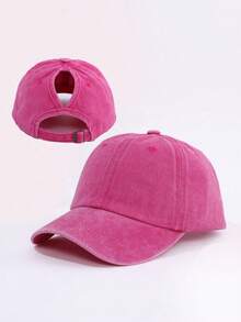 1pc Women's Vintage Distressed High Ponytail Baseball Cap, Classic Baseball Cap, Sun Protection, Casual Daily Wear, Versatile - 1Pc - View 22
