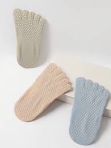 1 Pair Yoga Toe Socks For Women, Five Finger Socks For Indoor Fitness, Dancing, Workout, Non-Slip Grip, Shock Absorbent, Pilates Socks