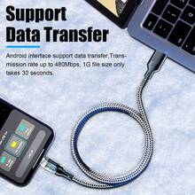 EIGIIS 1条120W超快充USB A转Type-C数据线，带LED显示屏，磨砂表面，支持数据同步、PD快充、6A大电流，兼容 - 黑色，适用于智能手机及其他设备的充电适配器，USB充电线