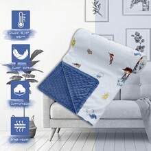 Kids Baby Blankets Newborn Plush Blankets  Cartoon Print Fleece Soft Receiving Blankets Bedding Quilt For Toddlers 75*100CM - Blue Sky City - View 5