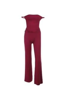 WOWDARK Women's Backless Lace-Up Slim Jumpsuit, Sexy Design For Autumn