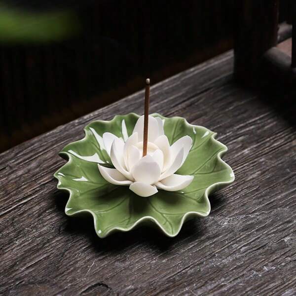 Handcrafted Ceramic For Lotus Incense Burner - Zen-Inspired Home Decor, Unscented, Perfect For Living Room Ambiance,Enhance The Atmosphere, Decoration And Meditation Of The Home And Yoga Studio