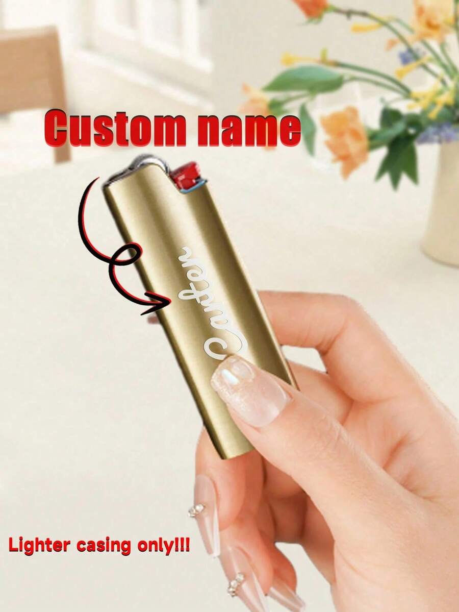 Custom 1PC Laser Engraved Name Lighter Case Sheath Personalized Custom Engraving Groomsman Father's Day Fashion Gift For Dad Boyfriend Smoker Birthday BIC Mini J5,Multi-Functional,Durable,Quick Dry,Anti-Mold,Reusable,Ornamental,Cute,Stylish,Exquisite,Adorable,Tidy,High-Quality,Modern,Custom,Personalized,Unique,Ideal Gifts For Him,Ideal Gifts For Her,Chic Design