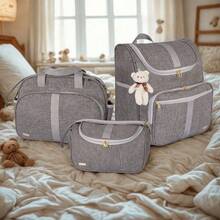 3-Piece Maternity Bag Kit With 2-In-1 Backpack Luxury Band MZ - Grey - View 1