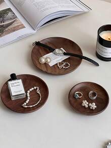 2个/1个 11.81*7.09英寸 复古木质不对称椭圆形托盘，适用于家居装饰、珠宝展示、化妆品收纳和摄影道具。是馈赠亲朋好友的完美礼物。非常适合情人节、圣诞节、新年和各种节日。 - 彩色 - 查看 4