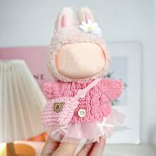 Conjunto de 3 piezas de suéter de moda + falda + mochila, adecuado para muñecas de 4 a 7 pulgadas (muñeca y zapatos no incluidos)