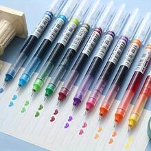 12 piezas Bolígrafos de punta fina de colores - Juego de bolígrafos de punta de plástico de 0.5 mm para escritura y dibujo suaves - Multicolor - Ver 7
