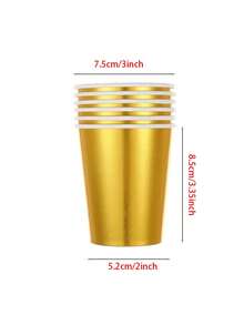 10/20/50个一次性金色纸杯，适合优雅的节日。金色金属杯适用于咖啡、牛奶、果汁、热茶，婚礼、家庭聚会、生日、挂架、揭秘派对、圣诞节、万圣节、复活节 - 土豪金 - 查看 3