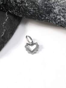 1 pieza de colgante de corazón de plata pura 925 de textura premium de lujo ligera - Colgante romántico de inspiración retro de caliente y versátil