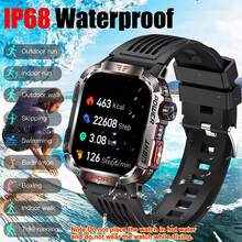 1pc GUHUAVMI 2024 New Outdoor GPS Trajectory Smart Watch Men, 2.01 Inch (5.1cm) HD Full Touch Screen, With Wireless Calling, Voice Assistant, Message Push, Compass, 100+Sports Mode Wristband, 600mAh Battery, LED Flashlight Function, Heart Rate And Blood Oxygen Monitoring Watch, IP68 Waterproof Smart Watch Women, For Android&IOS