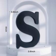 Local Delivery-- 4 Inch Black Wood Letters Unfinished Wood Letters For Halloween Decorative Standing Letters Slices Sign Board Decoration For Craft Home Party Projects (A) - S - View 2