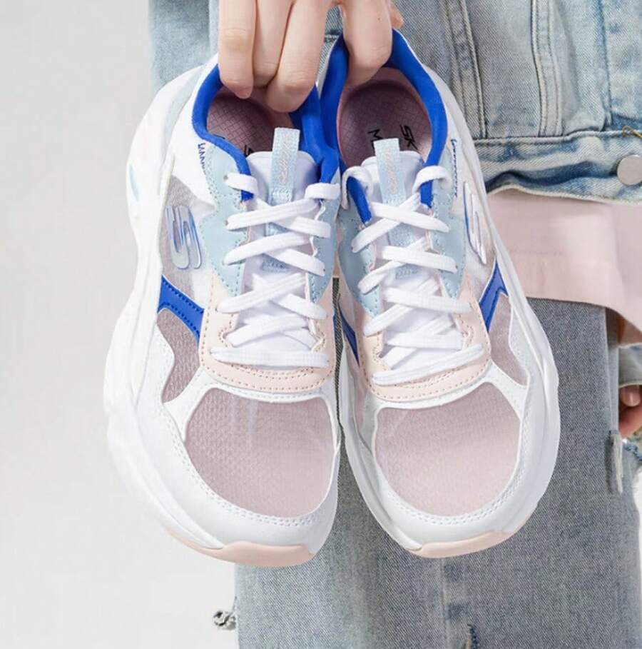 Skechers D'LITES Series Fashion Lace-Up Sporty Casual Sneakers, Comfortable Chunky Sneakers - Multicolor - View 1