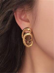 1 Paar vintage Cut Out rotierende Metall-Ohrringe, Frauen Partys, Reisen, Festivals, Bankette, Hochzeits-Accessoires