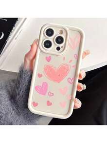 Estuche de teléfono diseñado con un patrón de amor rosa pintado a mano, compatible con modelos de  11 a 16, incluyendo todas las variaciones como Plus y Pro.Estuche de teléfono vintage retro. - Multicolor - Ver 4
