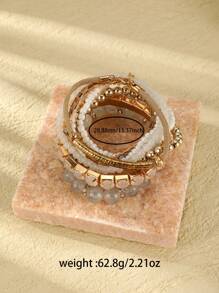 Conjunto de 8 pulseiras de liga de estilo elegante para mulheres