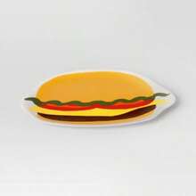 12-Inch Hamburger-Shaped Serving Platter For Party, BBQ, Picnic, Made Of Durable Melamine, Fun Figural Dish For Food Presentation - Default - View 2