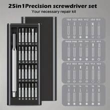 Set di cacciaviti magnetici di precisione 25-in-1 - Portatile, formato penna per uso domestico, all'aperto, riparazione elettronica - Per riparare telefoni, computer portatile, occhiali - Kit di utensili mini in acciaio per cuscinetti