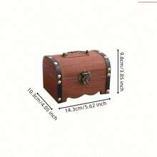 1 Pezzo Scatola di Immagazzinaggio in Legno, Scatola per Gioielli Vintage, Scatola con Serratura Antica, Scatola di Immagazzinaggio, Grande Capacità per Cassetto Portatile per Gioielli