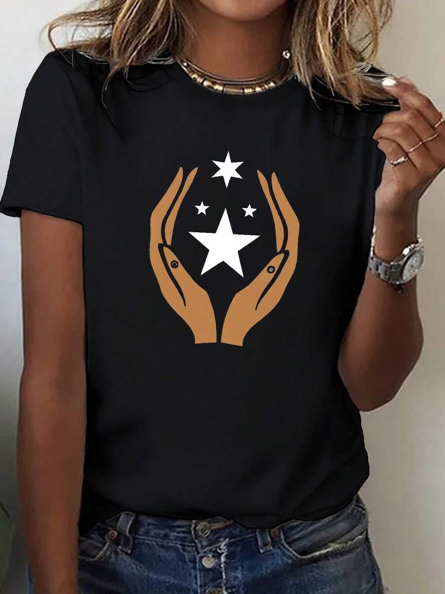 Azure Somali Flag S Embrace Teediy Women's Pure Cotton T-Shirt With Comfortable Fit - Black - View 1
