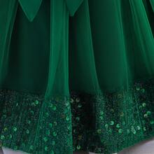 Baby Girls Ball Gown Dress Sleeveless Round Neck Sequins Hem Tulle Patchwork A-Line Dresses Toddler Party Dress Formal Dress Toddler Birthday Wedding Dress - 綠色 - 查看 8