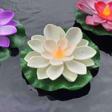 6pcs/1pc LED Lotus Flameless Floating Water Candle, Floating Water Lily Garden Lights, Outdoor Pond Lights, Valentine's Day Gift Decorations, Christmas Tabletop Decorations, Weddings, Birthday Parties,Home Garden Pond Decorations, Diwali Decorations, Energy Saving Battery Operated (Batteries Included), Bottom Lights Up In Water