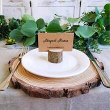 40 pezzi/20 pezzi Supporti in legno per segnaposto, Supporti rustici premium per numeri di tavolo, Cartoncini segnaposto in carta kraft, Porta foto in legno, Ottimi per nomi dei tavoli per matrimoni e altro!