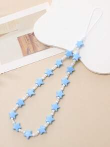 AB 彩色星星串珠手机带防盗手机吊饰免提手机腕带，适合女士女孩 AB 彩色星星手链手机挂绳手机链腕包钱包腕带 - 1pc - 查看 25