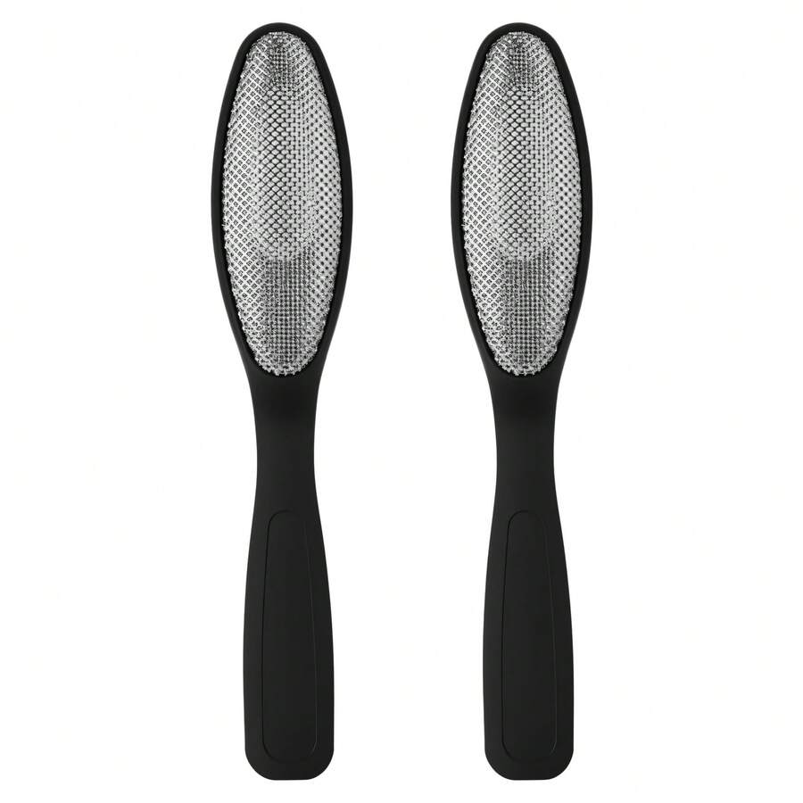 Kit 02 Ralador Lixa Para Pé Aço Inox Pele Morta Grossa Ressecada Calosidades Pedicure Profissional - Preto - Visão 1