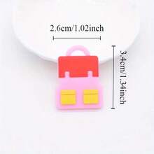 10pcs Cute Cartoon School Supplies Resin Pendant Set, Suitable For DIY Handicrafts, Scrapbook Decorative Arts And Handicraft Supplies - Multicolor - View 2