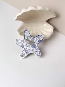 1pc Adorable Starfish Shaped Shell And Fish Sponge Pattern Dual-Use Fridge Magnet & Bottle Opener, Suitable For Home Decor, Daily Use, Beach Travel, Holiday Gift